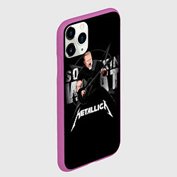 Чехол iPhone 11 Pro матовый Metallica black, цвет: 3D-фиолетовый — фото 2