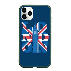 Чехол iPhone 11 Pro матовый London: Great Britain, цвет: 3D-темно-зеленый