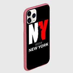 Чехол iPhone 11 Pro матовый New York City, цвет: 3D-малиновый — фото 2