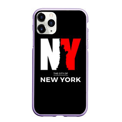 Чехол iPhone 11 Pro матовый New York City, цвет: 3D-светло-сиреневый