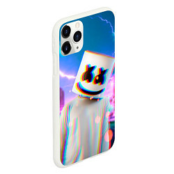 Чехол iPhone 11 Pro матовый Marshmello: Glitch Effect, цвет: 3D-белый — фото 2