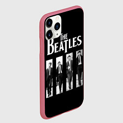 Чехол iPhone 11 Pro матовый The Beatles: Black Side, цвет: 3D-малиновый — фото 2