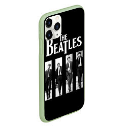 Чехол iPhone 11 Pro матовый The Beatles: Black Side, цвет: 3D-салатовый — фото 2