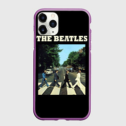 Чехол iPhone 11 Pro матовый The Beatles: Abbey Road, цвет: 3D-фиолетовый