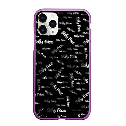 Чехол iPhone 11 Pro матовый Sally Face: Black Pattern, цвет: 3D-фиолетовый