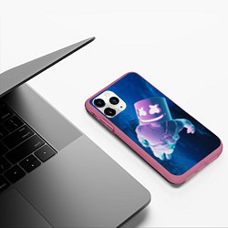 Чехол iPhone 11 Pro матовый Marshmello Effect, цвет: 3D-малиновый — фото 2