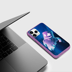 Чехол iPhone 11 Pro матовый Marshmello Effect, цвет: 3D-фиолетовый — фото 2