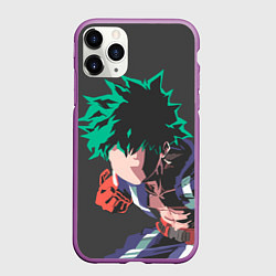 Чехол iPhone 11 Pro матовый Моя Геройская Академия, цвет: 3D-фиолетовый