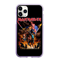 Чехол iPhone 11 Pro матовый Iron Maiden: USA Warriors, цвет: 3D-светло-сиреневый