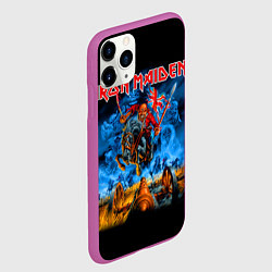 Чехол iPhone 11 Pro матовый Iron Maiden: Great Britain Warriors, цвет: 3D-фиолетовый — фото 2