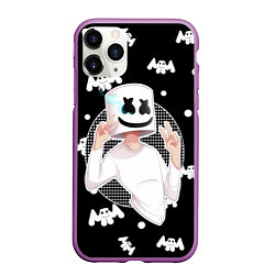 Чехол iPhone 11 Pro матовый Marshmello: Black Gang, цвет: 3D-фиолетовый