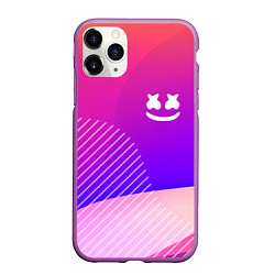 Чехол iPhone 11 Pro матовый Marshmello: Colour Geometry, цвет: 3D-фиолетовый