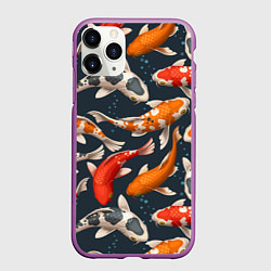 Чехол iPhone 11 Pro матовый Карпы кои