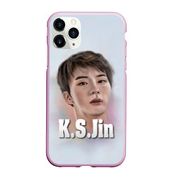 Чехол iPhone 11 Pro матовый BTS K.S.Jin, цвет: 3D-розовый