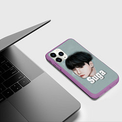 Чехол iPhone 11 Pro матовый BTS Suga, цвет: 3D-фиолетовый — фото 2