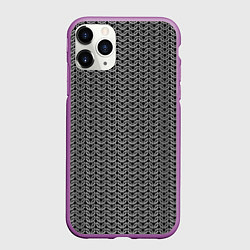 Чехол iPhone 11 Pro матовый Кольчуга воина, цвет: 3D-фиолетовый