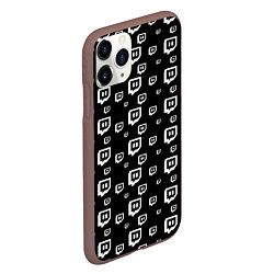 Чехол iPhone 11 Pro матовый Twitch: Black Pattern, цвет: 3D-коричневый — фото 2