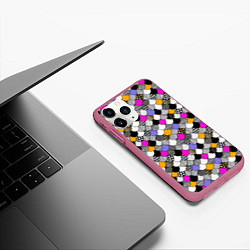 Чехол iPhone 11 Pro матовый Цветная чешуя, цвет: 3D-малиновый — фото 2