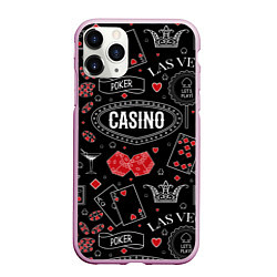 Чехол iPhone 11 Pro матовый Casino, цвет: 3D-розовый