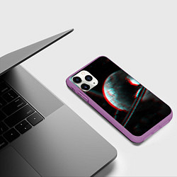 Чехол iPhone 11 Pro матовый Cosmos Glitch, цвет: 3D-фиолетовый — фото 2