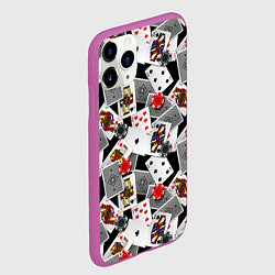 Чехол iPhone 11 Pro матовый Игральные карты и фишки, цвет: 3D-фиолетовый — фото 2
