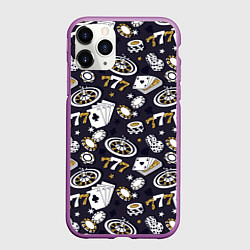 Чехол iPhone 11 Pro матовый Казино 777, цвет: 3D-фиолетовый
