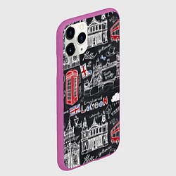 Чехол iPhone 11 Pro матовый Привет Лондон, цвет: 3D-фиолетовый — фото 2