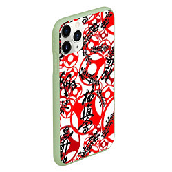 Чехол iPhone 11 Pro матовый Каратэ киокушинкай - эмблемы, цвет: 3D-салатовый — фото 2