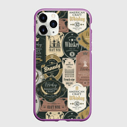 Чехол iPhone 11 Pro матовый Этикетки мира Виски, цвет: 3D-фиолетовый