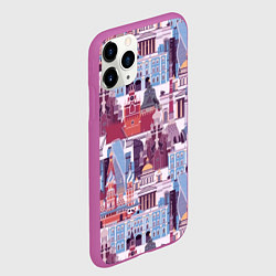 Чехол iPhone 11 Pro матовый Москва архитектура, цвет: 3D-фиолетовый — фото 2
