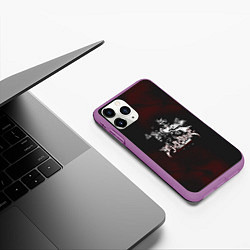 Чехол iPhone 11 Pro матовый Чёрный клевер, цвет: 3D-фиолетовый — фото 2