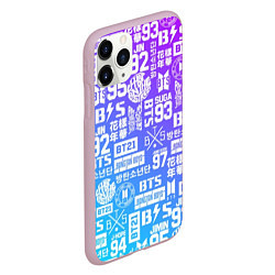 Чехол iPhone 11 Pro матовый BTS Logos, цвет: 3D-розовый — фото 2
