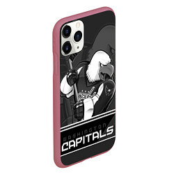 Чехол iPhone 11 Pro матовый Washington Capitals: Mono, цвет: 3D-малиновый — фото 2