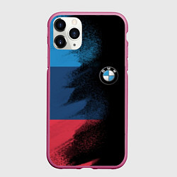 Чехол iPhone 11 Pro матовый BMW, цвет: 3D-малиновый