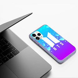 Чехол iPhone 11 Pro матовый BTS: Violet Butterflies, цвет: 3D-светло-сиреневый — фото 2