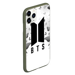 Чехол iPhone 11 Pro матовый BTS: Grey Butterflies, цвет: 3D-темно-зеленый — фото 2