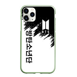 Чехол iPhone 11 Pro матовый BTS: White & Black, цвет: 3D-салатовый