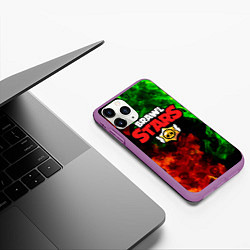 Чехол iPhone 11 Pro матовый BRAWL STARS, цвет: 3D-фиолетовый — фото 2