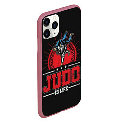 Чехол iPhone 11 Pro матовый Judo is life, цвет: 3D-малиновый — фото 2