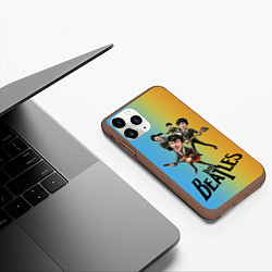 Чехол iPhone 11 Pro матовый The Beatles - world legend, цвет: 3D-коричневый — фото 2