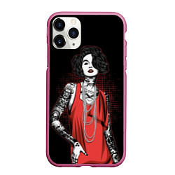 Чехол iPhone 11 Pro матовый Девушка в красном платье