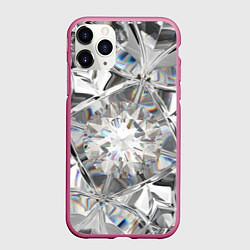 Чехол iPhone 11 Pro матовый Бриллиантовый калейдоскоп, цвет: 3D-малиновый