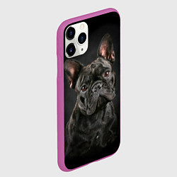 Чехол iPhone 11 Pro матовый Французский бульдог, цвет: 3D-фиолетовый — фото 2