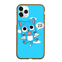 Чехол iPhone 11 Pro матовый Fairy Tail: Happy, цвет: 3D-коричневый