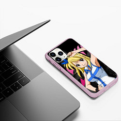 Чехол iPhone 11 Pro матовый Fairy Tail: Lucy, цвет: 3D-розовый — фото 2