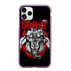 Чехол iPhone 11 Pro матовый Slipknot: Devil Goat, цвет: 3D-фиолетовый