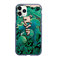 Чехол iPhone 11 Pro матовый Forest Godzilla