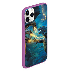 Чехол iPhone 11 Pro матовый Godzilla Rage, цвет: 3D-фиолетовый — фото 2