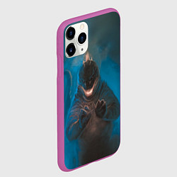 Чехол iPhone 11 Pro матовый Blue Godzilla, цвет: 3D-фиолетовый — фото 2