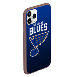 Чехол iPhone 11 Pro матовый St Louis Blues, цвет: 3D-коричневый — фото 2